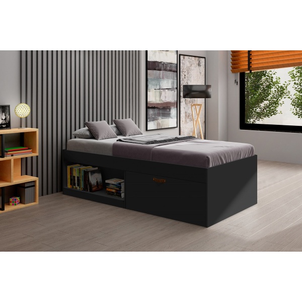 Cama Box Individual 1 Plaza Con Zapatera Y Nicho Dormitorio - Imagen 9