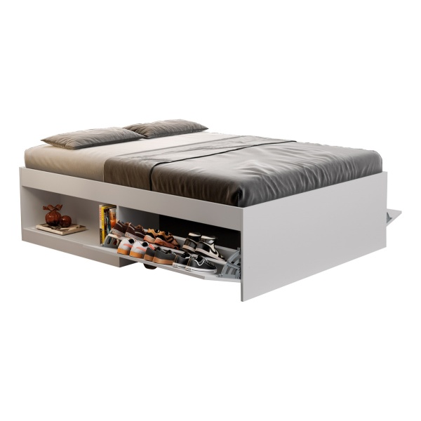 Cama Box Matrimonial 2 Plazas Zapatera Y Nicho Dormitorio - Imagen 3