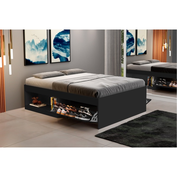Cama Box Matrimonial 2 Plazas Zapatera Y Nicho Dormitorio - Imagen 8