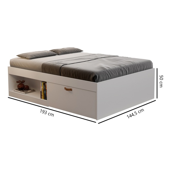 Cama Box Matrimonial 2 Plazas Zapatera Y Nicho Dormitorio - Imagen 4