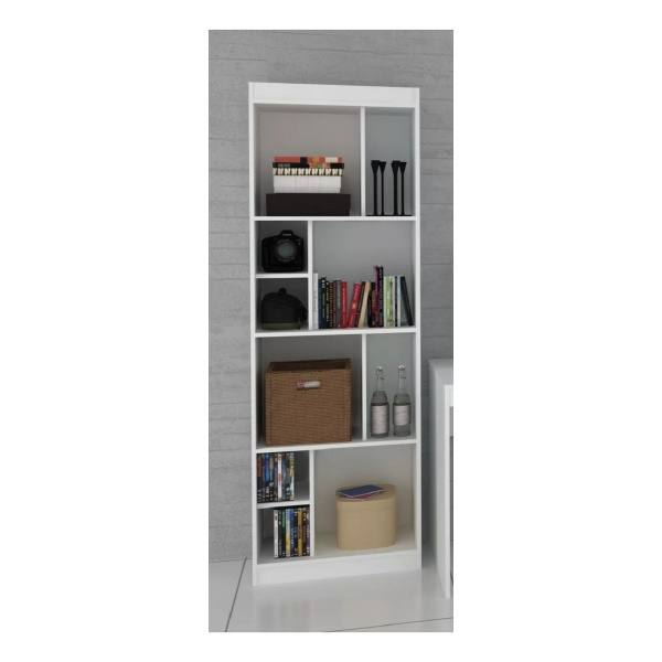 Biblioteca 10 Estantes Estantería Con Divisiones 60x30x181 Color Blanco - Imagen 2