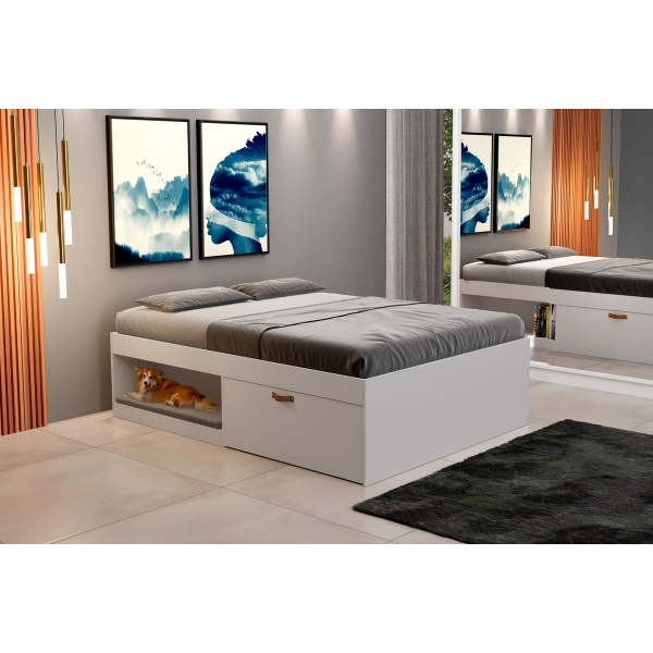 Cama Box Matrimonial 2 Plazas Zapatera Y Nicho Dormitorio - Imagen 2