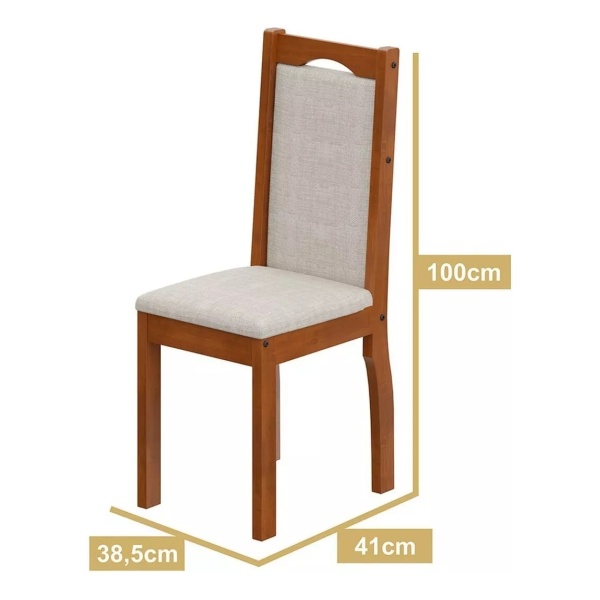 Juego De Living Comedor Mesa Madera Y 6 Sillas Tapizadas - Imagen 4