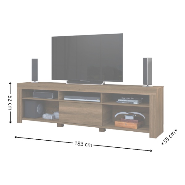 Rack Para Tv Mueble Para Living 5 Estantes Muebles Web Hasta 65' Pulgadas Modelo Pablo Color Teka - Imagen 2