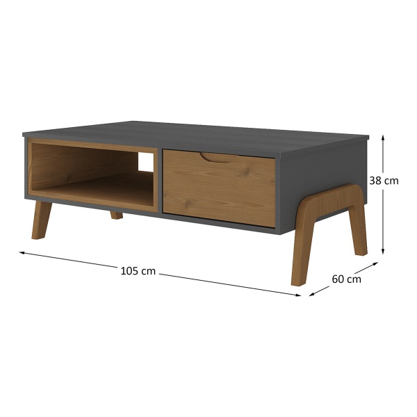 Mesa Ratona Con Cajon Mesita De Centro - Living Comedor Sala - Imagen 8