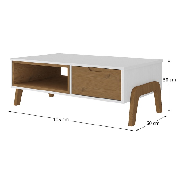 Mesa Ratona Con Cajon Mesita De Centro - Living Comedor Sala - Imagen 4