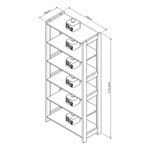 Estantería Biblioteca Libreria Organizador Con Estantes Modelo 5534 Color Nogueira/blanco - Imagen 3