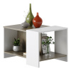 Mesa Ratona Mesita De Centro Estante Auxiliar Living Lateral Color Nogal/blanco
