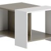 Mesa Ratona Mesita De Centro Estante Auxiliar Living Lateral Color Nogal/blanco - Imagen 3