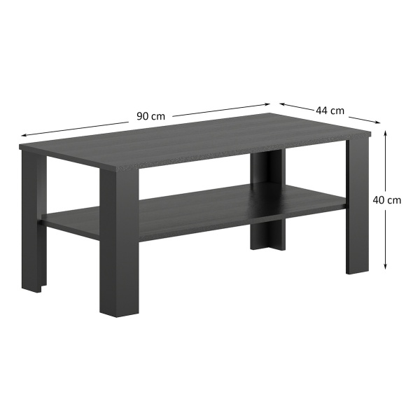 Mesa Ratona Estante Auxiliar Mesita De Centro Living Lateral Color Negro - Imagen 4