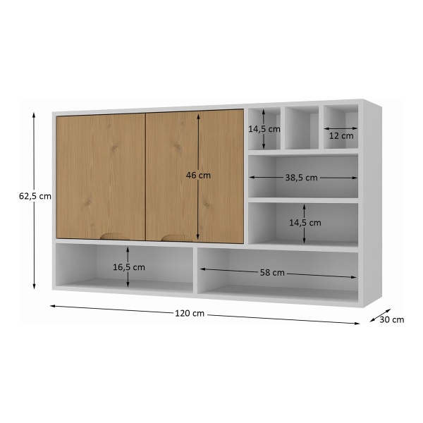 Mueble Aereo De Cocina Alacena Superior 2 Puertas Estantes - Imagen 2