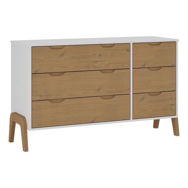 Comoda Cajonera Guardaropa 6 Cajones Con Patas Dormitorio - Imagen 3
