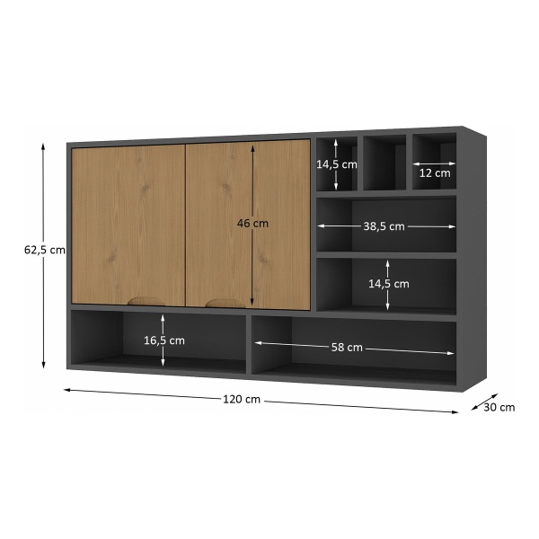 Mueble Aereo De Cocina Alacena Superior 2 Puertas Estantes - Imagen 4
