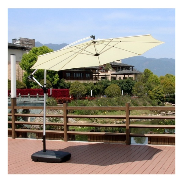 Sombrilla Banana Aluminio Jardín Exterior 3mt Impermeable Uv Color Crema - Imagen 2
