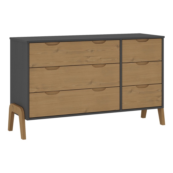 Comoda Cajonera Guardaropa 6 Cajones Con Patas Dormitorio - Imagen 7