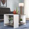Mesa Ratona Mesita De Centro Estante Auxiliar Living Lateral Color Nogal/blanco - Imagen 2