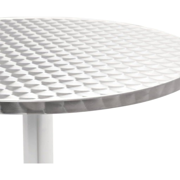 Mesa De Jardin En Aluminio - Mesita De Patio Exterior Color Plateado - Imagen 2