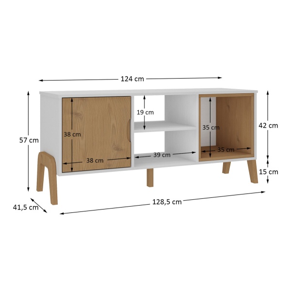 Rack Para Tv Lcd Led Televisor 1 Puerta 2 Estantes Living - Imagen 3