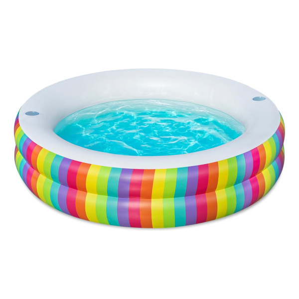 Piscina Inflable Familiar Alberca Hinchable Redonda Con Portavasos Bestway 54443 Rainbow Dreams 632lts