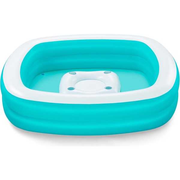 Piscina Inflable 2.18mts Alberca Hinchable Cuadrada Familiar Consola Con Portavasos Isla Con Posavasos Bestway 54446 737lt Sippin Summer Family Pool - Imagen 4