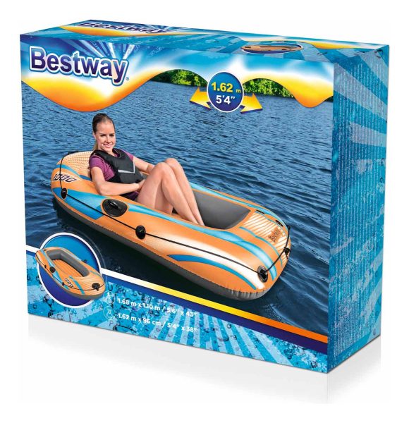 Bote Inflable Individual Pileta Piscina Balsa Bestway Kondor Elite 1000 162x96 Color Naranja - Imagen 3