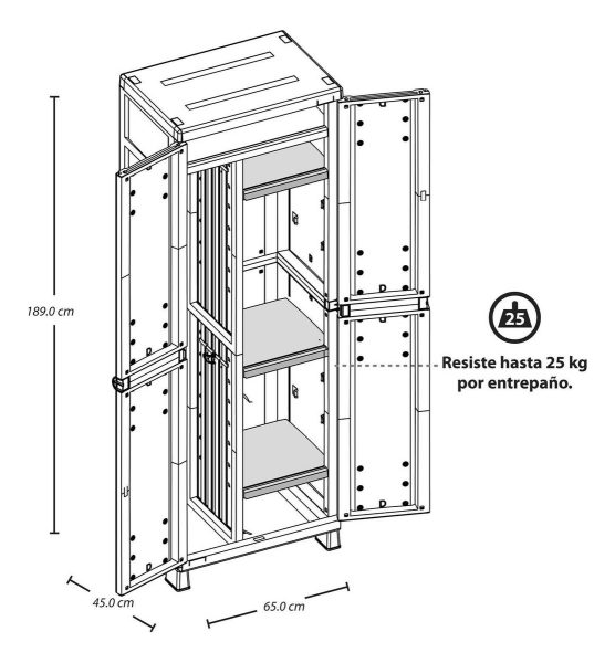 Escobero Exterior - Armario 2 Puertas - Multiuso De Jardin - Imagen 5