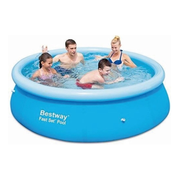 Pileta Inflable Redonda Bestway Fast Set 57265 De 2.44m X 66cm 2301l Azul Caja - Imagen 4