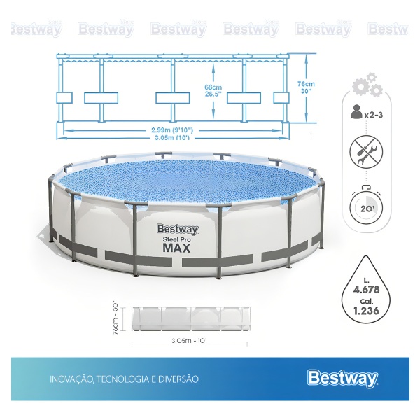 Piscina Bestway 4678 Litros Pro Max Filter 2006l/h 110v - Imagen 3