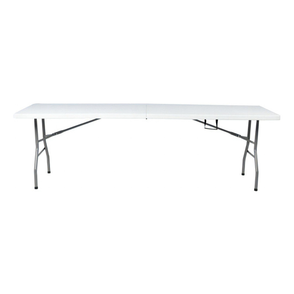 Mesa Plegable 1.80 Mts Portatil Portafolio Eventos Jardin Color Blanco