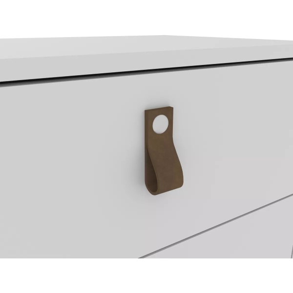 Mesa De Luz Cabecera Padua Nordica Cajones Dormitorio Acabado Mate Color Blanco - Imagen 3