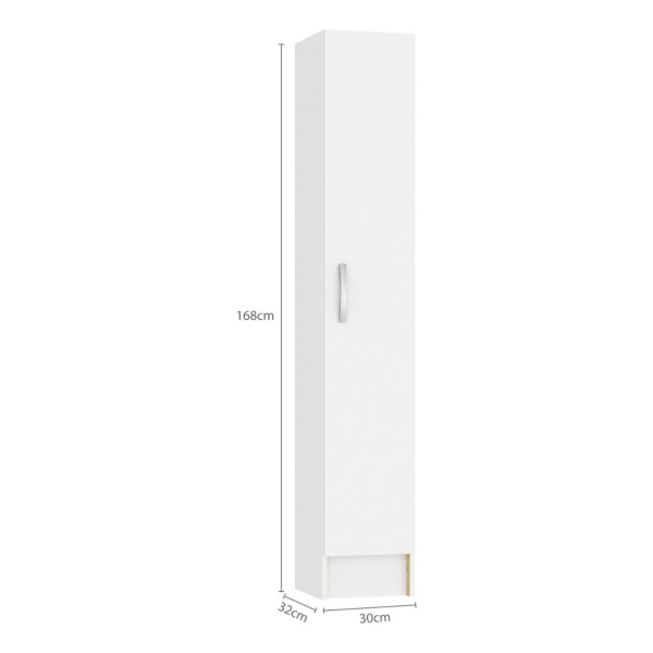 Multiuso 1 Puerta Armario Cocina Panelero Baño Estantes Color Blanco - Imagen 4