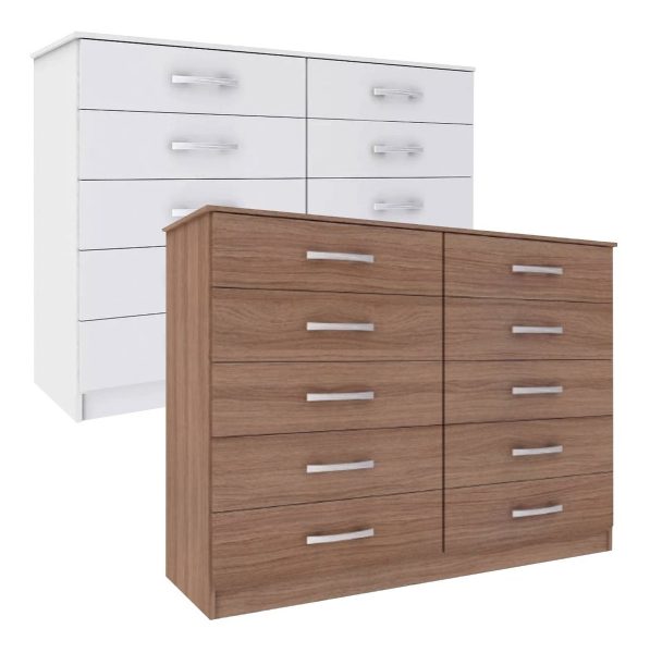 Comoda Cajonera Dormitorio Guarda Ropa 10 Cajones Color Blanco - Imagen 2