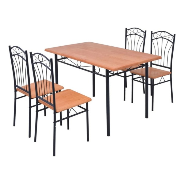 Juego Comedor Living 4 Sillas Mesa Set Rectangular - Imagen 2