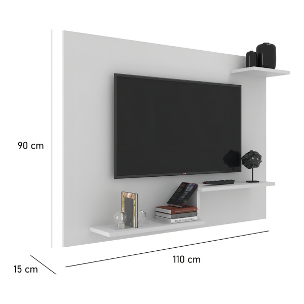 Panel Para Televisor - Rack Tv De Pared - Milenio - Modelo: Denver - Color: Negro - Imagen 4