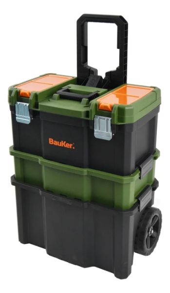 Carro Caja Herramientas Ruedas Desmontable Set Valija Bauker - Imagen 2
