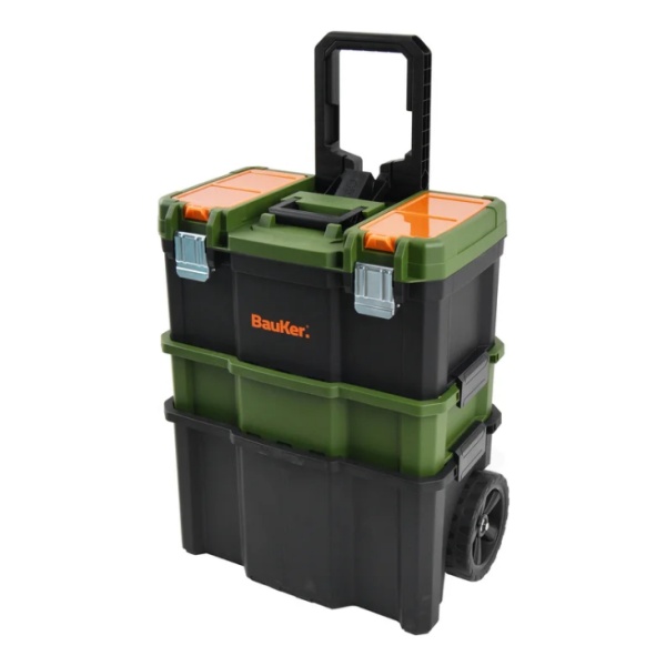 Carro Caja Herramientas Ruedas Desmontable Set Valija Bauker - Imagen 2