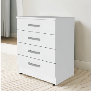 Cómoda Cajonera De 4 Cajones Blanca - Muebles Web