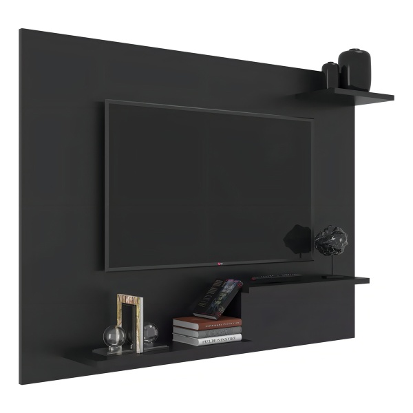 Panel Para Televisor - Rack Tv De Pared - Milenio - Modelo: Denver - Color: Negro