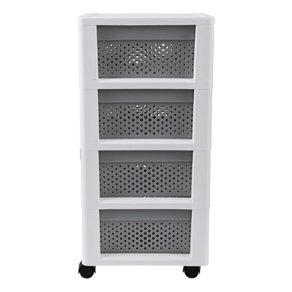 Gaveta Cajonera Plastica 4 Cajones Con Ruedas Color Gris - Imagen 5