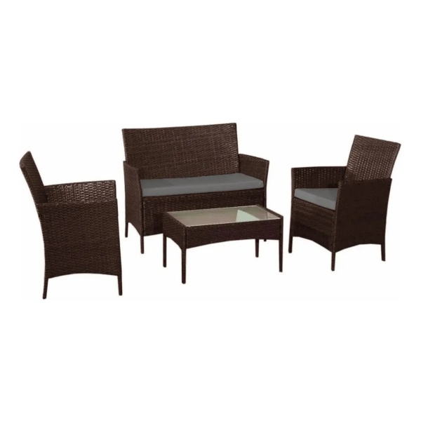 Juego De Jardín Rattán Mesa + Sillón 2 Butacas + Sombrilla - Imagen 5