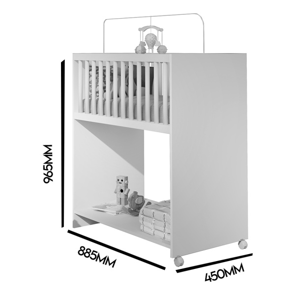 Mini Cuna Bebe Moises Multifuncion Colchon Estante Guardado - Imagen 4