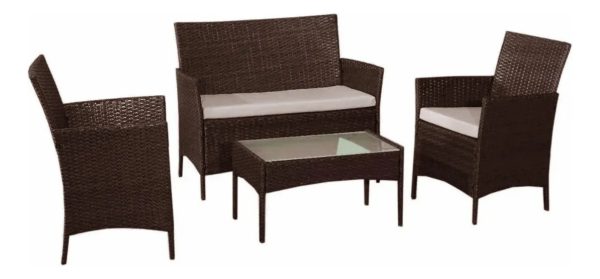 Juego De Jardín Rattán Mesa + Sillón 2 Butacas + Sombrilla - Imagen 2