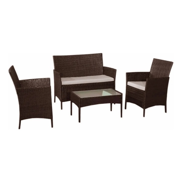 Juego De Jardín Rattán Mesa + Sillón 2 Butacas + Sombrilla - Imagen 2