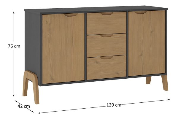 Comoda Cajonera 2 Puertas 3 Cajones Dormitorio Guardarropas - Imagen 4