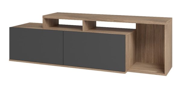 Rack Modular P/tv 50' C/puertas Y Nicho Estilo Nordico/eames Color Negro - Imagen 3