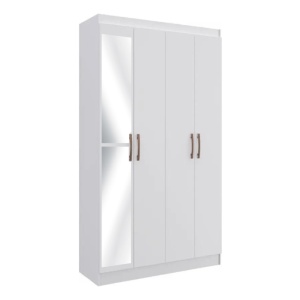 Ropero Espejo 4 Puertas Estantes Placard Armario Multiuso