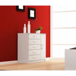 Comoda Cajonera 5 Cajones 1 Puerta Dormitorio Guardarropa
