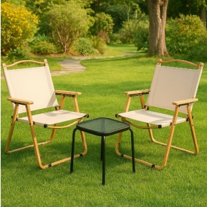 Set Juego Jardin Balcón Exterior 2 Sillas Textilina + Mesa