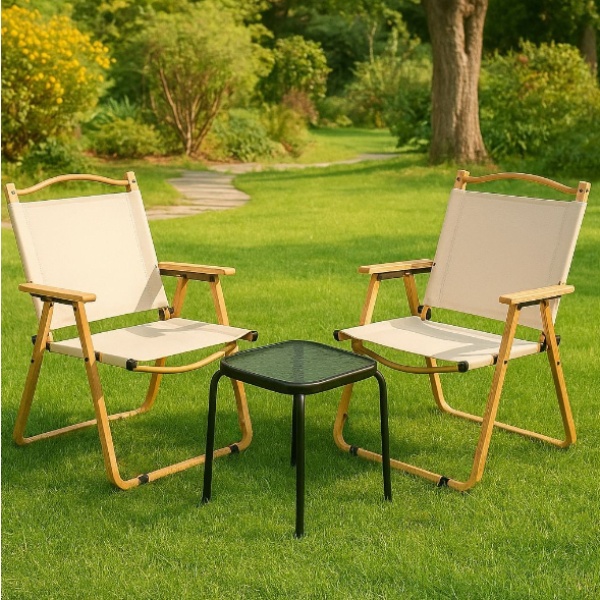 Set Juego Jardin Balcón Exterior 2 Sillas Textilina + Mesa