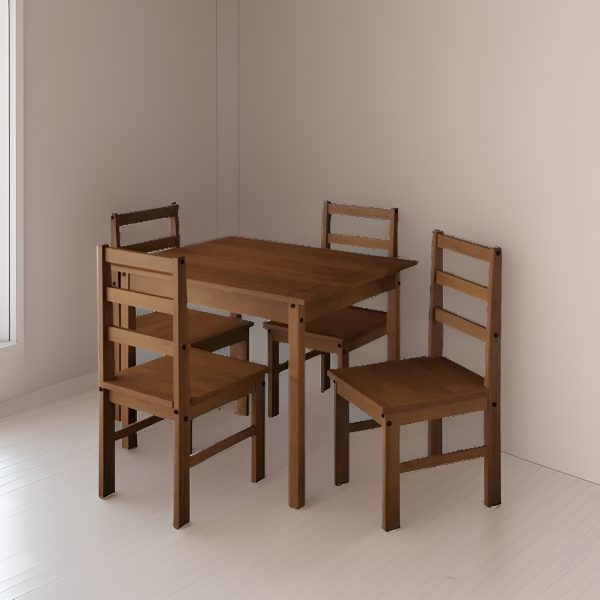 Juego De Comedor 4 Sillas De Madera - La Tentación Color Cera - Imagen 2